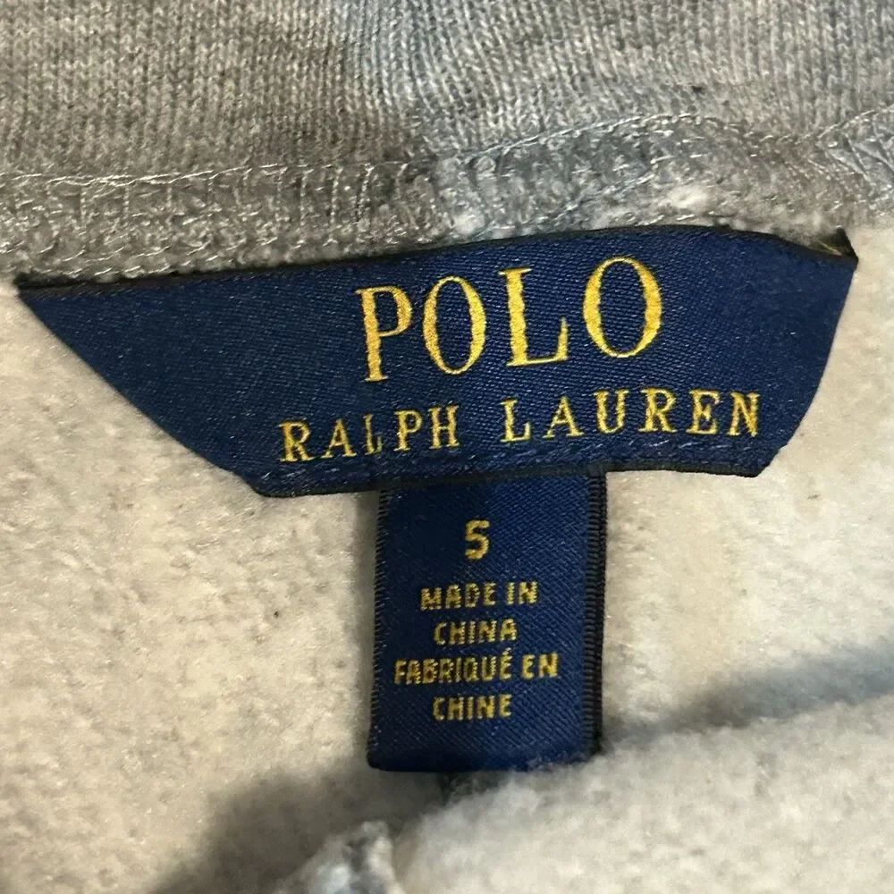 Polo Ralph Lauren Boys Size 5 Gray Jogger Sweatpants Pony Logo NWT